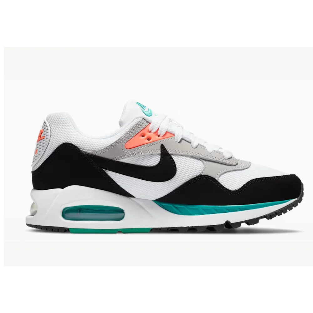 Nike Air Max Athletic Shoes in White, Black, Teal & Coral